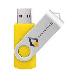 Colorful Metal Rotating USB 2.0 Flash Drive Print On Your Demand, Memory:16GB(Yellow)