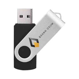 Colorful Metal Rotating USB 2.0 Flash Drive Print On Your Demand, Memory:256GB(Black)