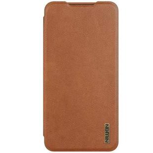 For Samsung Galaxy S25 Edge 5G NILLKIN QIN Series Pro Sliding Camera Cover Design Leather Phone Case(Brown)