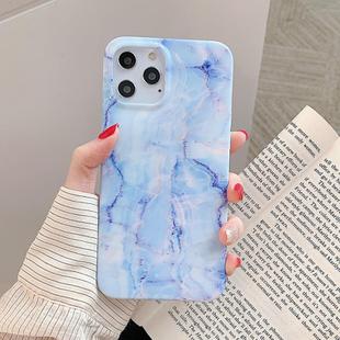 For iPhone 12 / 12 Pro Marble Pattern Soft TPU Protective Case(Blue Purple Marble)