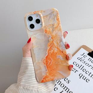 For iPhone 12 Pro Max Marble Pattern Soft TPU Protective Case(Orange Marble)