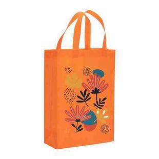 Flowers Printed Non-woven Fabric Bag Print On Your Demand, Size:35x25x10cm(Orange)