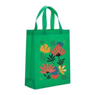 Flowers Printed Non-woven Fabric Bag Print On Your Demand, Size:38x30x10cm(Grass Green)