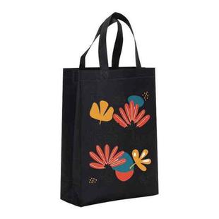 Flowers Printed Non-woven Fabric Bag Print On Your Demand, Size:38x30x10cm(Black)