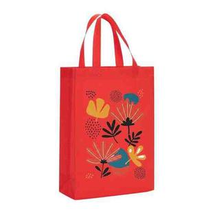 Flowers Printed Non-woven Fabric Bag Print On Your Demand, Size:38x30x10cm(Red)