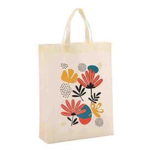 Flowers Printed Non-woven Fabric Bag Print On Your Demand, Size:38x30x10cm(Beige)