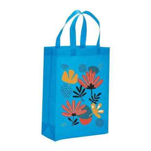 Flowers Printed Non-woven Fabric Bag Print On Your Demand, Size:41x35x12cm(Sky Blue)