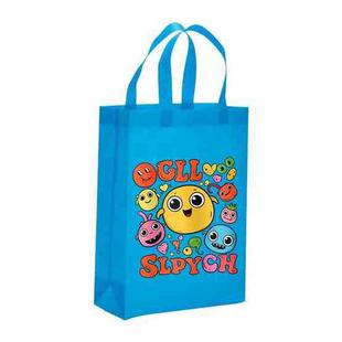 Funny Face Printed Non-woven Fabric Bag Print On Your Demand, Size:35x25x10cm(Sky Blue)