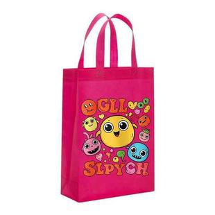 Funny Face Printed Non-woven Fabric Bag Print On Your Demand, Size:41x35x12cm(Rose Red)