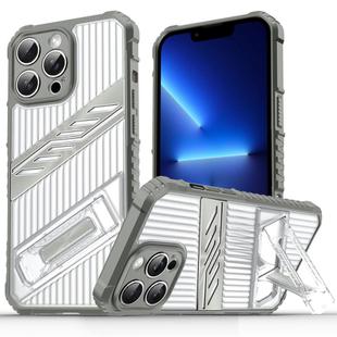 For iPhone 13 Pro Plating Holder PC Hybrid TPU Phone Case(Space Gray)