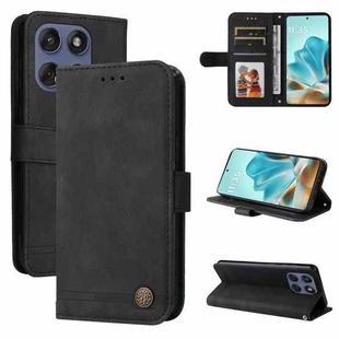 For Motorola Edge 60 Fusion / Edge 5G 2025 Skin Feel Life Tree Metal Button Leather Phone Case(Black)