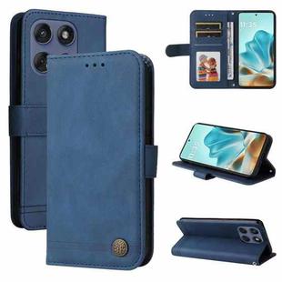 For Motorola Edge 60 Fusion / Edge 5G 2025 Skin Feel Life Tree Metal Button Leather Phone Case(Blue)