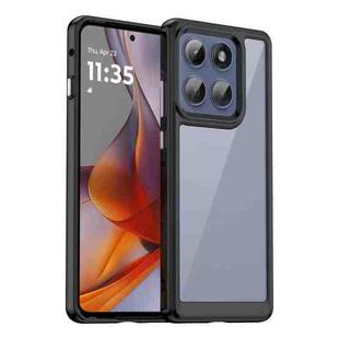 For Motorola Edge 60 Pro Colorful Series Acrylic Hybrid TPU Phone Case(Black)