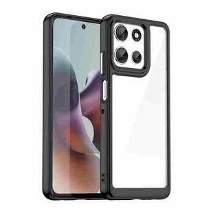 For Motorola Moto G66y 5G Colorful Series Acrylic Hybrid TPU Phone Case(Black)