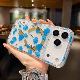 For iPhone 17 Pro Max Dual-side Laminating IMD MagSafe Phone Case(Blue Flowers)