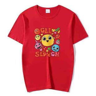 Funny Face Printed Round Neck Modal Short Sleeve T-shirt Print On Your Demand, Size:XXXXL(Red)