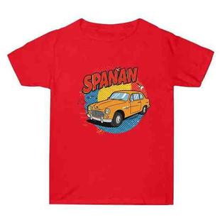 Car Printed Summer Baggy Cotton Short Sleeve T-shirt Print On Your Demand, Size:XXXL(Red)