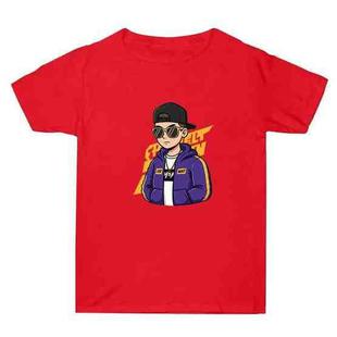 Hipster Printed Summer Baggy Cotton Short Sleeve T-shirt Print On Your Demand, Size:S(Red)