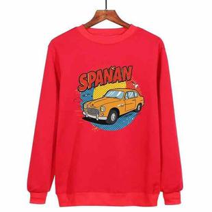 Car Printed Casual Loose Round Neck Sweatshirt Print On Your Demand, Size:S(Red)