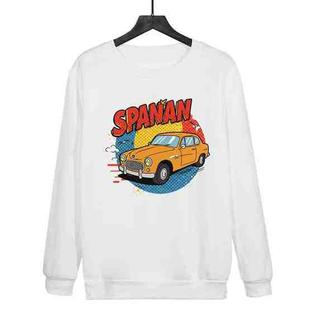 Car Printed Casual Loose Round Neck Sweatshirt Print On Your Demand, Size:L(White)