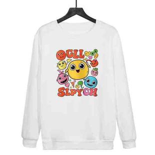 Funny Face Printed Casual Loose Round Neck Sweatshirt Print On Your Demand, Size:M(White)