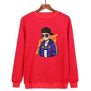Hipster Printed Casual Loose Round Neck Sweatshirt Print On Your Demand, Size:M(Red)