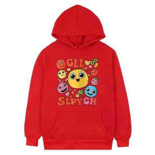 Funny Face Printed Fleece Hooded Sweatshirt Print On Your Demand, Size:L(Red)