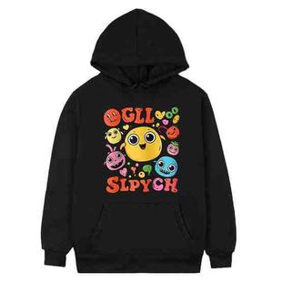 Funny Face Printed Fleece Hooded Sweatshirt Print On Your Demand, Size:XXXL(Black)
