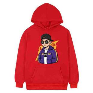 Hipster Printed Fleece Hooded Sweatshirt Print On Your Demand, Size:M(Red)