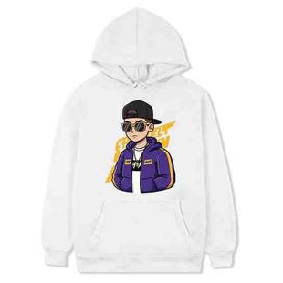 Hipster Printed Fleece Hooded Sweatshirt Print On Your Demand, Size:XXL(White)