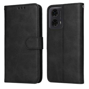 For Motorola Moto G04 / G04s / G24 / E14 Classic Calf Texture Flip Leather Phone Case(Black)