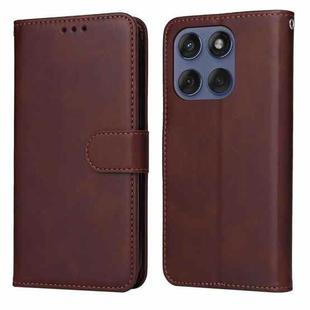 For Motorola Edge 60 Fusion / Edge 5G 2025 Classic Calf Texture Flip Leather Phone Case(Brown)