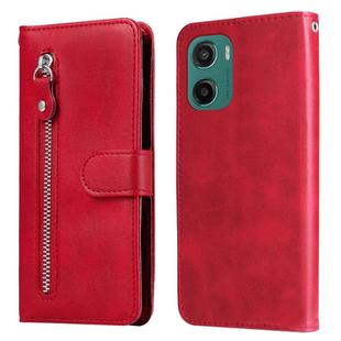 For Motorola Moto G05 / E15 Fashion Calf Texture Zipper Leather Phone Case(Red)