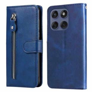 For Motorola Edge 60 Fusion / Edge 5G 2025 Fashion Calf Texture Zipper Leather Phone Case(Blue)
