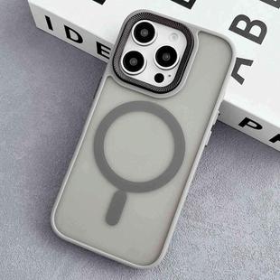 For iPhone 13 Pro Max Diamond Lens Frame PC Hybrid TPU MagSafe Phone Case(Grey)