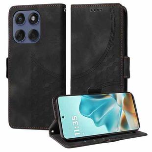 For Motorola Edge 60 Fusion / Edge 5G 2025 Embossed Rhombus Starry Leather Phone Case(Black)