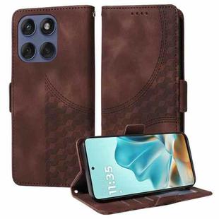 For Motorola Edge 60 Fusion / Edge 5G 2025 Embossed Rhombus Starry Leather Phone Case(Brown)