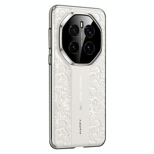For Honor Magic7 Cloud Dragon Pattern Plain Leather PC Phone Case(White)
