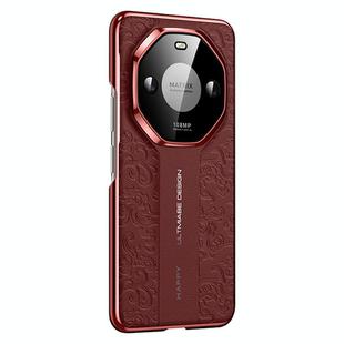 For Honor X50 Pro Cloud Dragon Pattern Plain Leather PC Phone Case(Red)