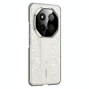 For Honor X60 Pro Cloud Dragon Pattern Plain Leather PC Phone Case(White)