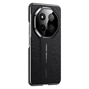 For Honor X60 Pro Cloud Dragon Pattern Plain Leather PC Phone Case(Black)