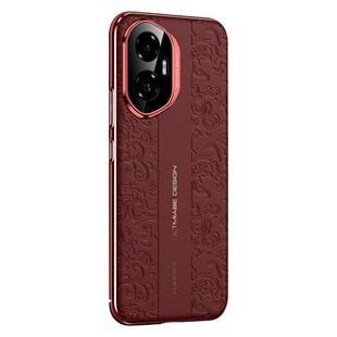 For Honor 300 Cloud Dragon Pattern Plain Leather PC Phone Case(Red)