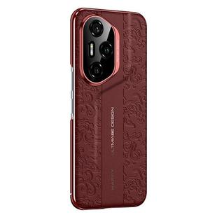 For Honor 300 Pro Cloud Dragon Pattern Plain Leather PC Phone Case(Red)