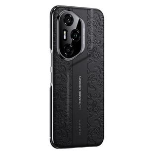 For Honor 300 Pro Cloud Dragon Pattern Plain Leather PC Phone Case(Black)
