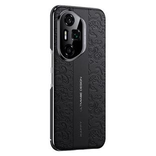 For Honor 300 Ultra Cloud Dragon Pattern Plain Leather PC Phone Case(Black)