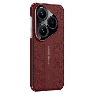 For Huawei Pura 80 5G Cloud Dragon Pattern Plain Leather PC Phone Case(Red)