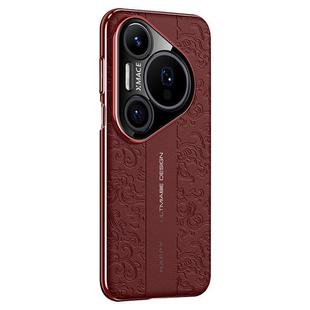 For Huawei Pura 80 Pro / 80 Pro+ 5G Cloud Dragon Pattern Plain Leather PC Phone Case(Red)