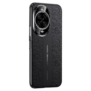 For Huawei nova 14 Cloud Dragon Pattern Plain Leather PC Phone Case(Black)