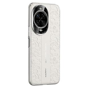 For Huawei nova 14 Pro Cloud Dragon Pattern Plain Leather PC Phone Case(White)