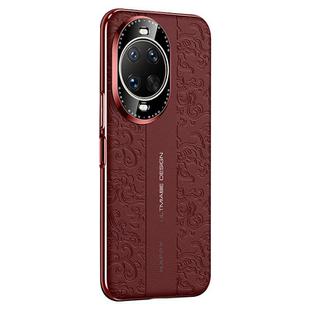 For Huawei nova 14 Ultra Cloud Dragon Pattern Plain Leather PC Phone Case(Red)